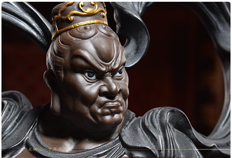 戴玉堂 哼哈二将门神摆件左右护法陈奇郑伦佛像神像陶瓷家居供奉摆设