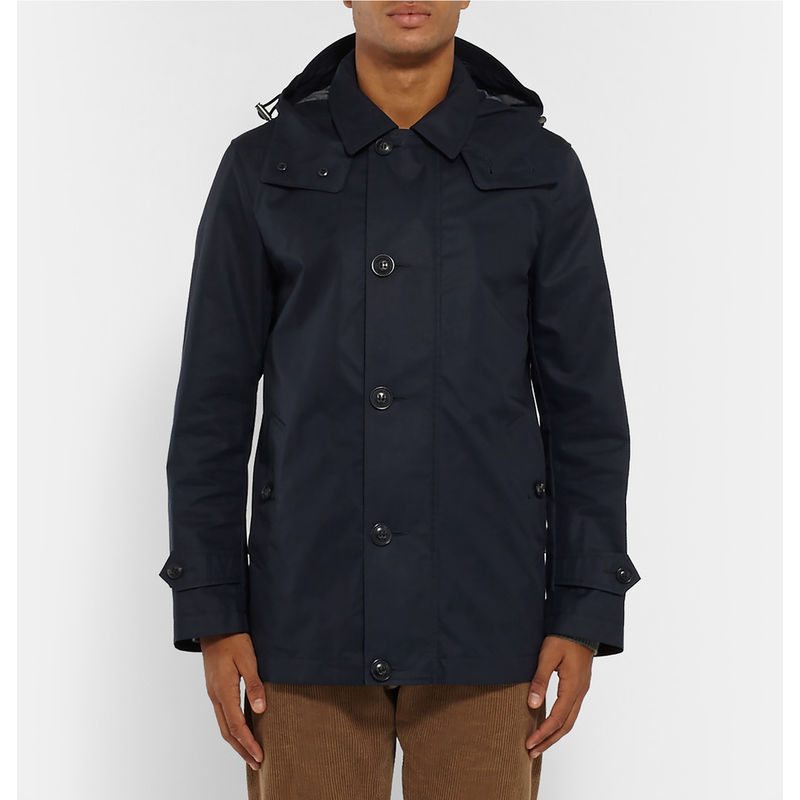 burberry brit 连帽棉混纺雨衣 navy 大码(l)
