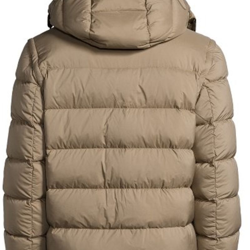 巴宝莉/burberry basford 英伦风灰褐色棕色皮革修饰连帽多穿法羽绒