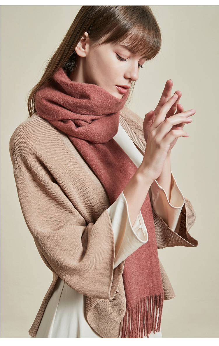 网易严选 100%山羊绒纯色围巾 冬季保暖简约 情侣男女 黑色