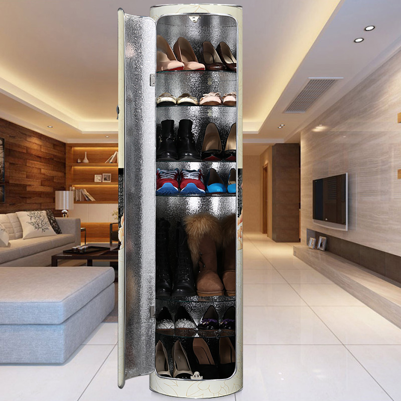 创意360度旋转鞋柜玄关免安装 花色下单时备注花色编号 32cm直径13层