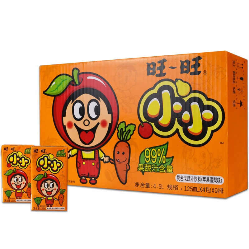 旺旺 小小果蔬汁 苹果雪梨味 125ml*36包手机端29.