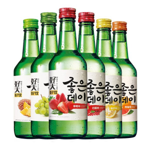 疯狂星期三： 韩国清酒烧酒 好天好饮水果味酒 360ml*6瓶   77元包邮（双重优惠）