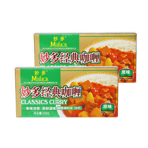 妙多 mida’s 咖喱 经典咖喱块 原味日式调料非即食 100g*2 组合装 *13件   107.35元（双重优惠）