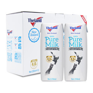 有券的上： Theland 纽仕兰 4.0g蛋白质低脂纯牛奶 250ml*12盒 *4件   141.68元包邮（双重优惠）