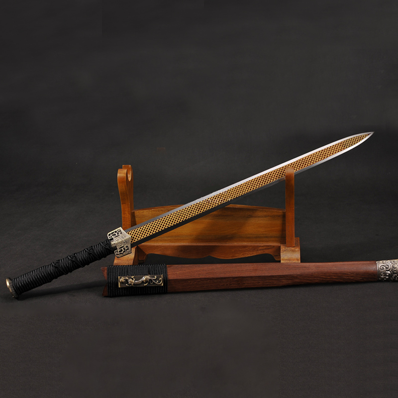 龙泉李记宝剑六面汉剑镇宅剑辟邪剑精品刀剑赤壁剑长剑硬剑鱼鳞剑龙鳞