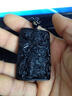 海清正堂黑曜石吊坠项链 金耀石关公项坠挂链男生守护神挂坠子 带证书 磨砂黑曜石全珠链款 实拍图