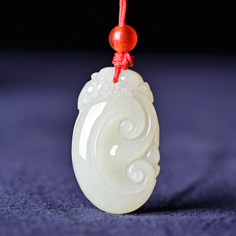 钟表奢品 钰雅福 新疆和田玉如意吊坠男女款吉祥如意天然正品玉佩玉