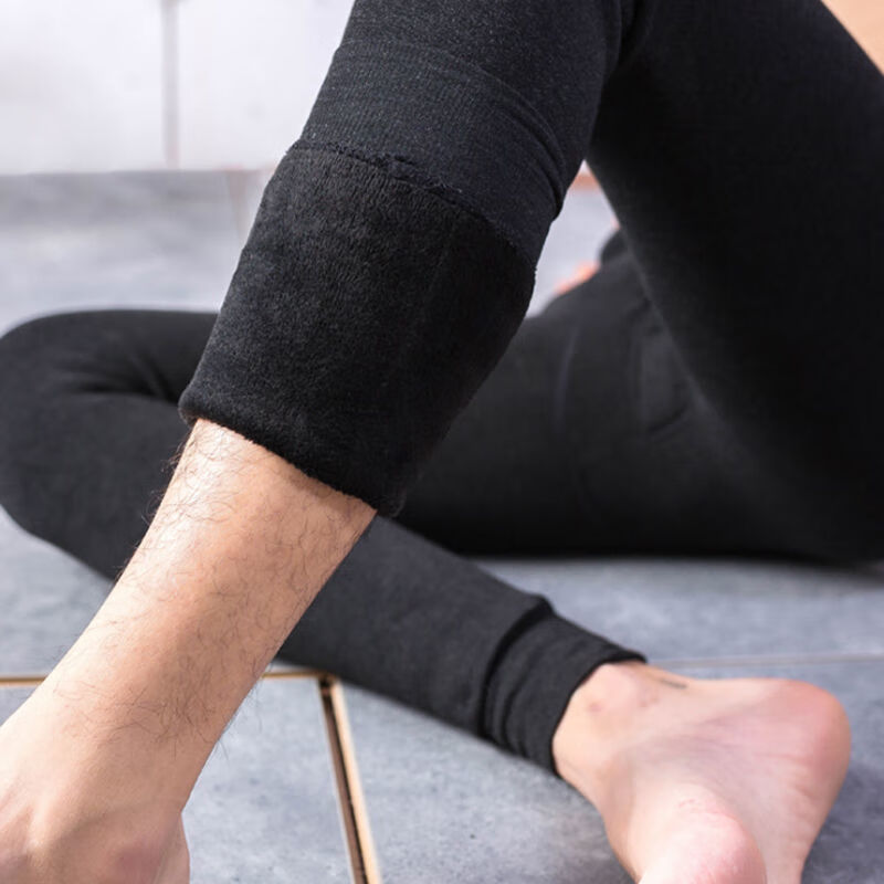 毛线裤男士男士保暖裤加绒加厚冬季紧身棉裤绒裤打底裤单件内穿秋裤男