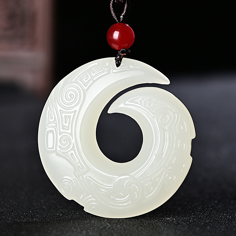 依思晨新疆和田玉吊坠时来运转玉坠男女款平安扣玉石项链挂件情侣玉佩