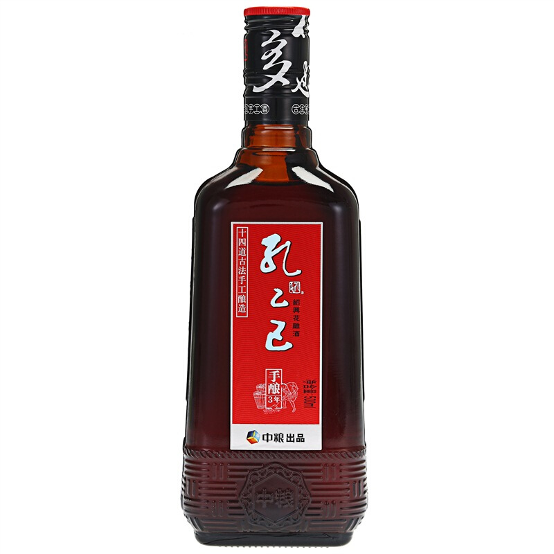 食品饮料 孔乙己 绍兴黄酒 手酿三年 花雕酒 半干型 500ml