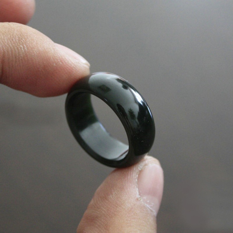 钟表奢品 张益轩 新疆和田玉戒指细塔青指环男女情侣款食指对戒扳指