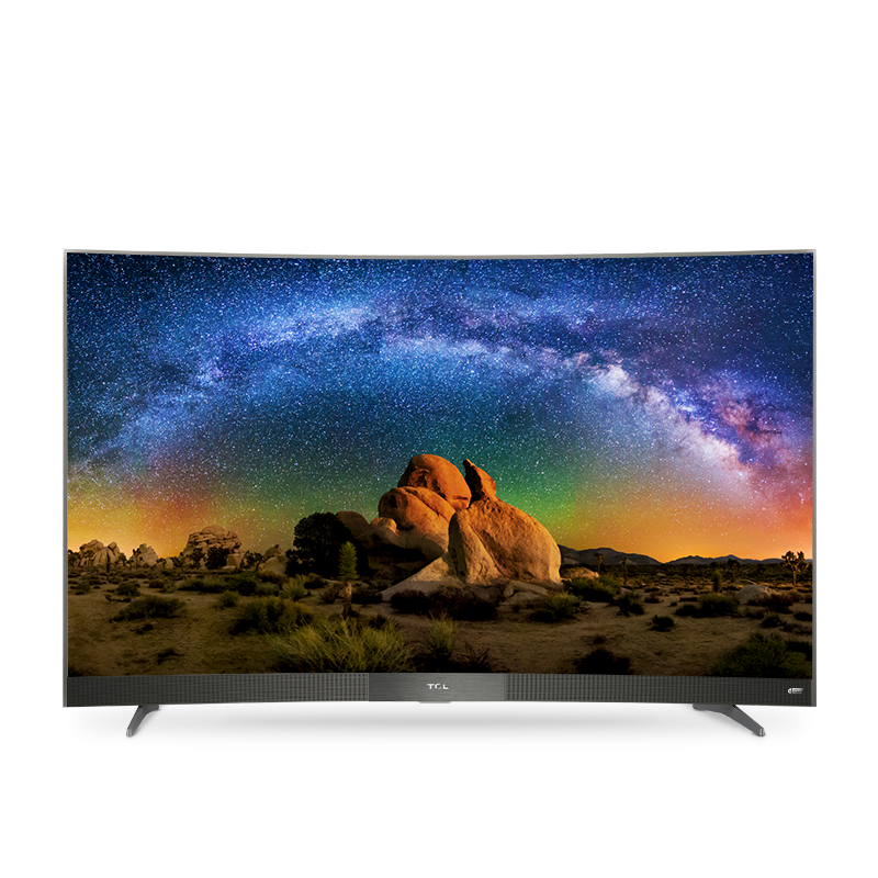 tcl 65a950c 65英寸32核人工智能 hdr曲面超薄4k电视金属机身(枪色)