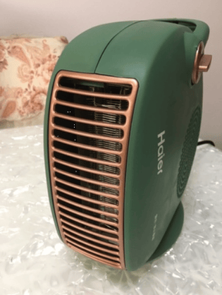 海尔(haier)暖风机家用取暖器小太阳1秒速热一键操作两档调节双面温控