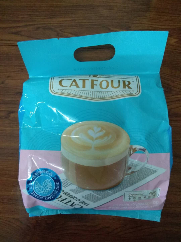 Catfour 蓝山咖啡卡布奇诺160条/40条组合风味 特浓提神速溶三合一咖啡粉600g 正品 蓝山卡布混合装 卡布蓝山40条+特浓40条/3口味买送杯怎么样,第2张