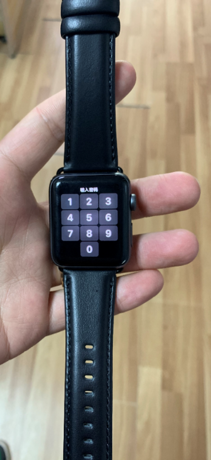 又三年 适用于苹果Apple watch手表S4代iwatch4/3/2/1真皮表带38/42腕带 曜石黑【1,第4张