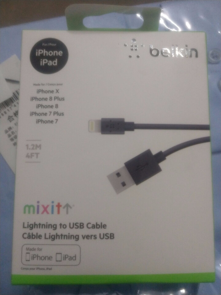 Belkin/贝尔金MFI认证苹果原装数据线iPhoneXR/8/7/6plus平板iPad充电线 1.2米 黑色常规怎么样，好用吗，口碑，心得，评价，试用报告,第2张