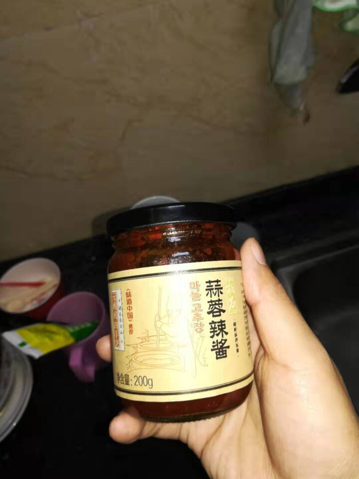 【白山馆】板石朝鲜族蒜蓉辣酱200g 香辣椒酱 拌饭拌面下饭酱 烧烤辣酱 大蒜酱 蒜泥酱 拌饭拌面酱 蒜蓉辣酱200克/瓶怎么样，好用吗，口碑，心得，评价，试用,第4张