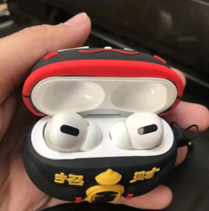 元里方 airpods pro保护套airpods3代无线蓝牙苹果耳机超薄壳 AirPods Pro【招财猫黑色】+同款指环扣怎么样，好用吗，口碑，心得，评价，,第3张