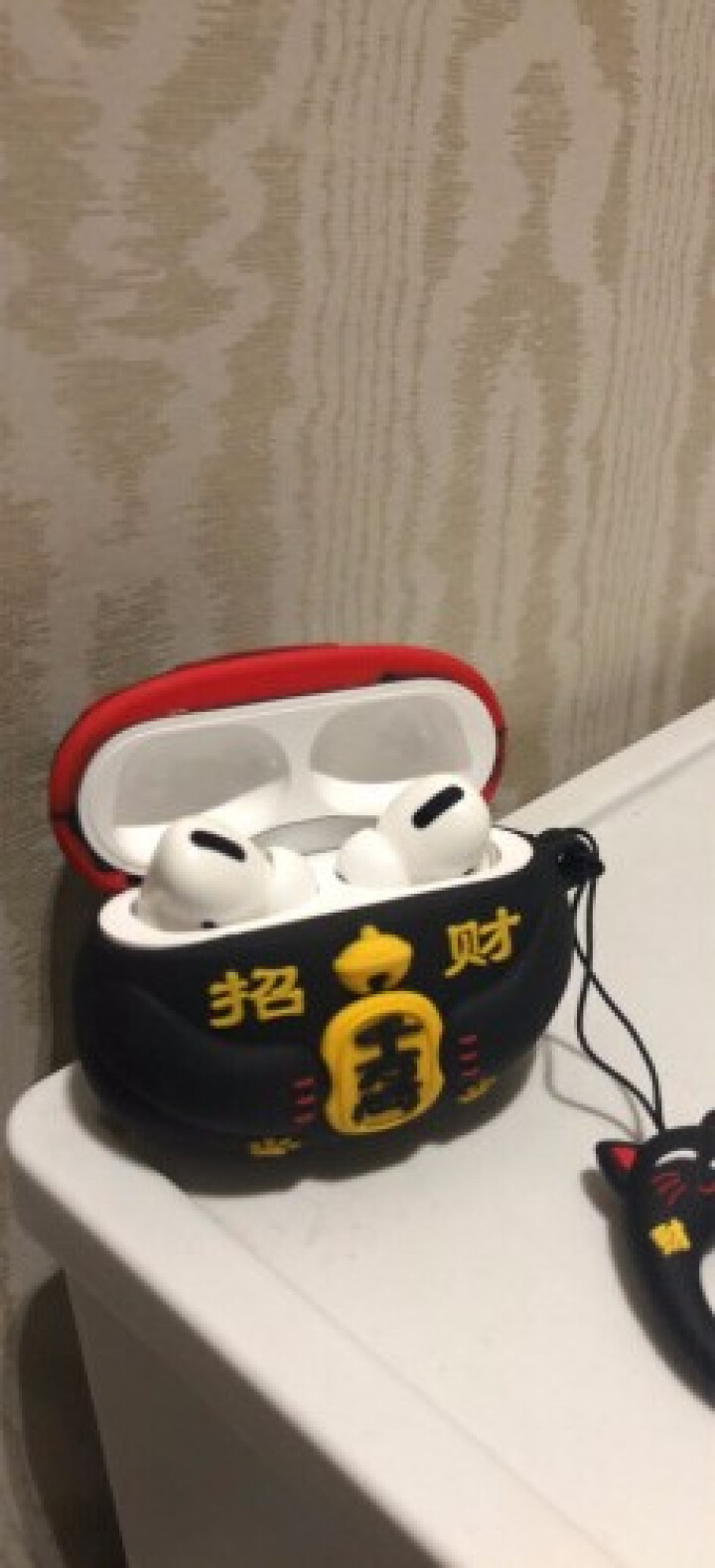 元里方 airpods pro保护套airpods3代 无线蓝牙苹果耳机保护套超薄防丢硅胶套 Airpods pro 黑色招财猫【送挂绳】怎么样，好用吗，口碑，,第3张