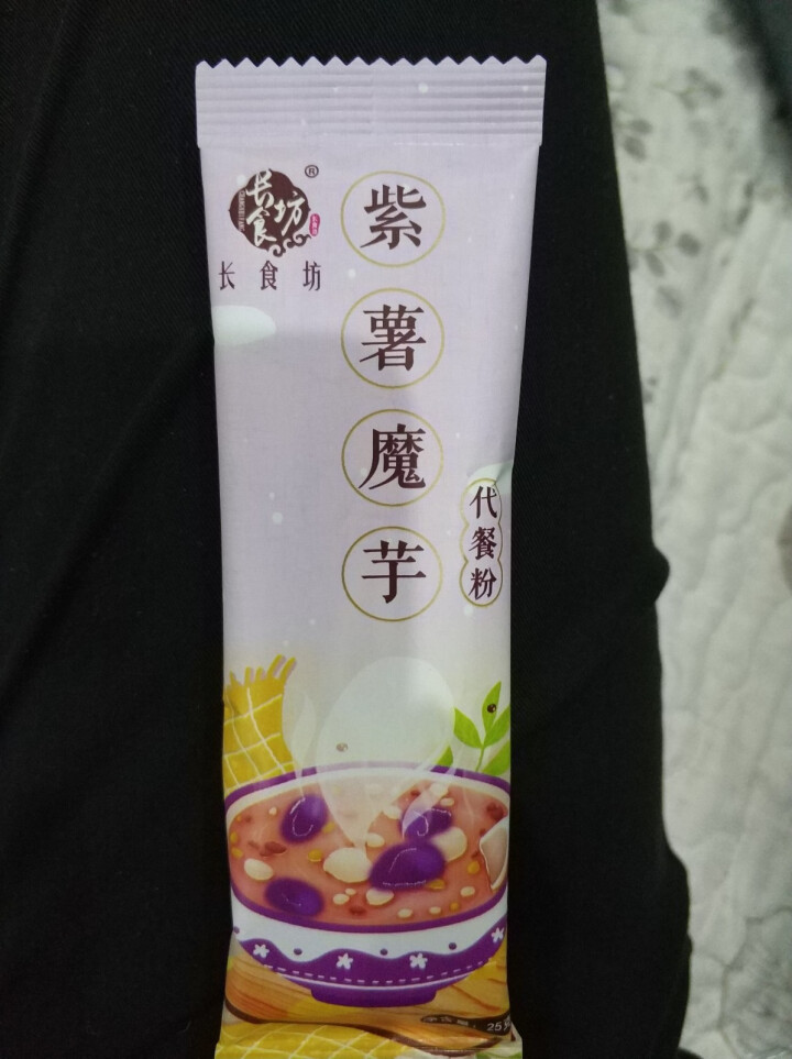 长食坊 红豆薏米枸杞粉/红豆红枣阿胶粉/紫薯魔芋代餐粉 小袋装 饱腹早餐即食代餐粉 紫薯魔芋代餐粉 500g盒装怎么样，好用吗，口碑，心得，评价，试用报告,第4张