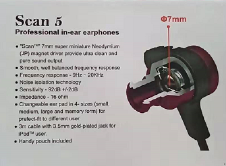 iCON 艾肯 SCAN5 入耳式监听耳机耳塞 适用于手机电脑网络K歌主播直播主持录音棚 3米线长 SCAN5耳机 单品标配怎么样，好用吗，口碑，心得，评价，试,第2张