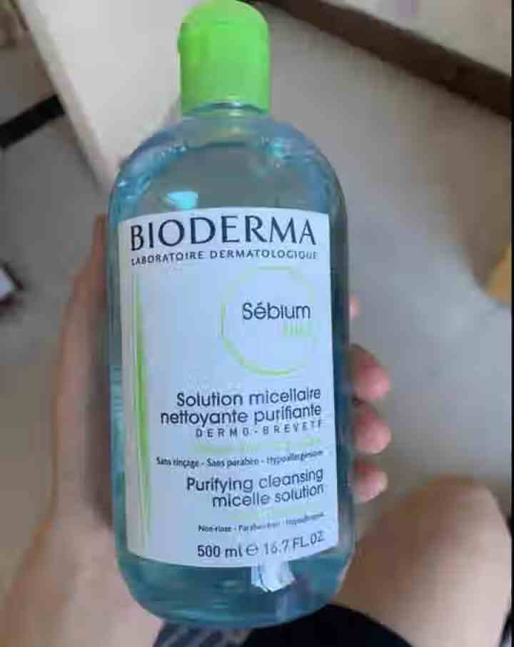 法国贝德玛（BIODERMA）净妍控油洁肤液500ml（卸妆水 深层清洁 绿水 控油补水 改善毛孔痘痘 原装进口）怎么样，好用吗，口碑，心得，评价，试用报告,第3张