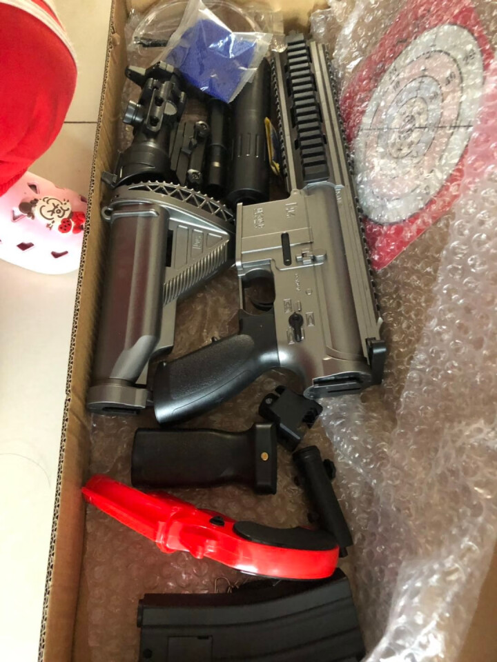 M416儿童玩具枪AUG可发射水弹枪男孩生日礼物QBZ95式突击步抢AWM手动下供弹玩具枪 m416银色手动版怎么样，好用吗，口碑，心得，评价，试用报告,第2张