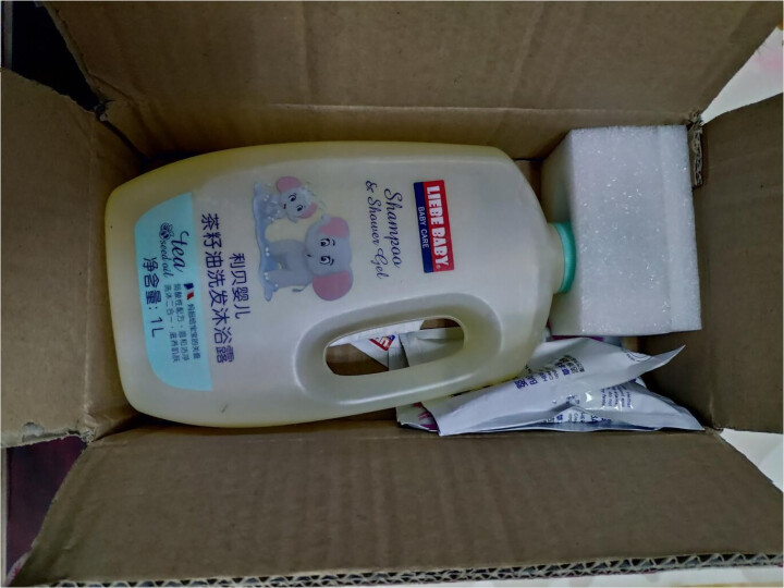 【买一送六】利贝婴儿茶籽油洗发沐浴露家庭装1000ml 新生儿宝宝专用儿童沐浴露洗发水二合一 单瓶装（1L）怎么样，好用吗，口碑，心得，评价，试用报告,第3张