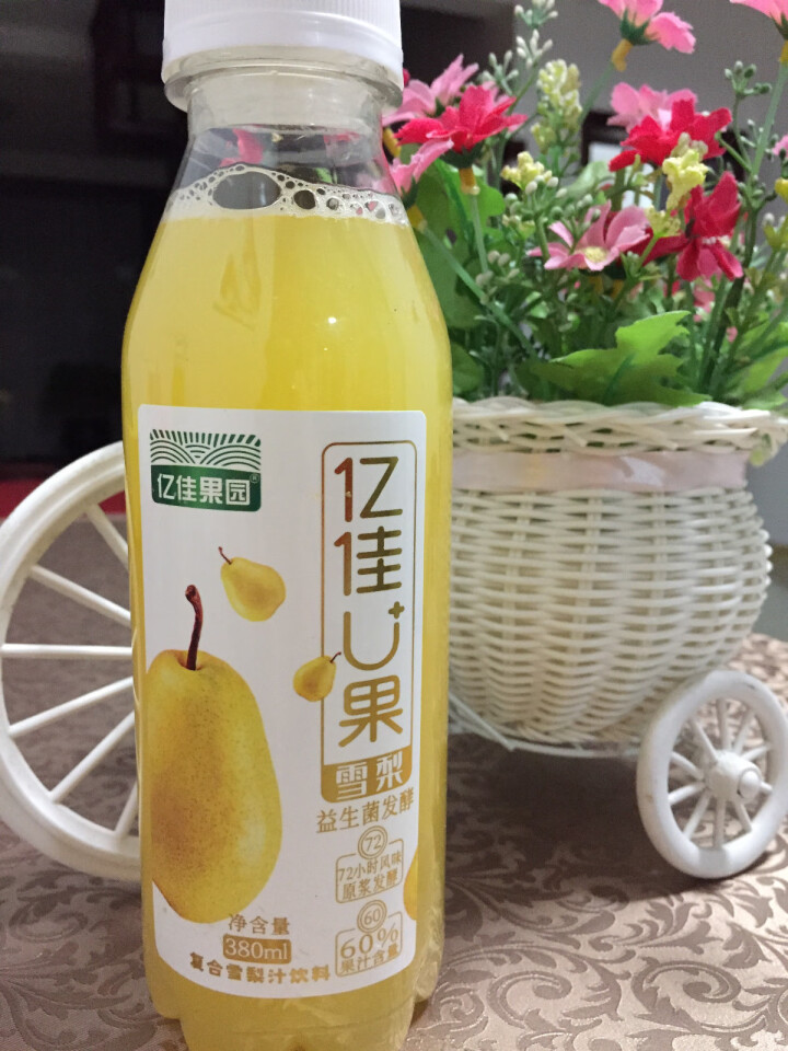 亿佳果园 亿佳U果复合雪梨果汁饮料益生菌发酵整箱家庭装380ml*15塑料瓶 雪梨汁 380mL×15瓶怎么样，好用吗，口碑，心得，评价，试用报告,第5张