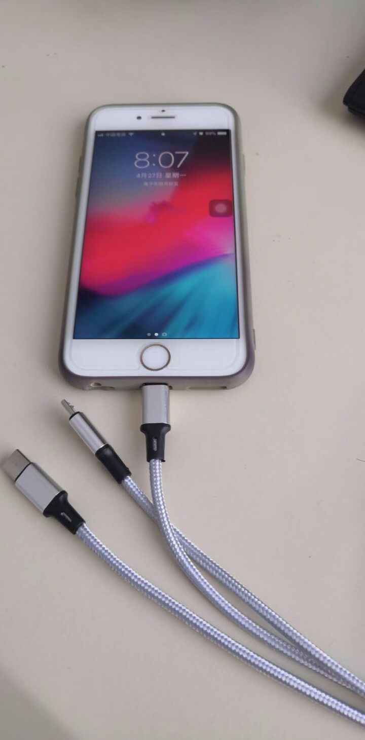 三合一数据线一拖三充电线iPhone6苹果华为type,第4张