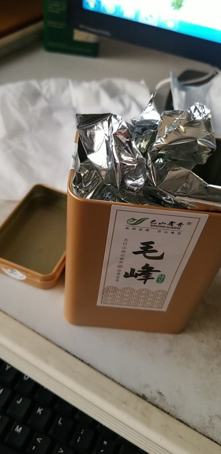 巴山雀舌春茶毛峰现货 毛峰绿茶散茶自饮装 茶叶100g罐装 100g怎么样，好用吗，口碑，心得，评价，试用报告,第3张