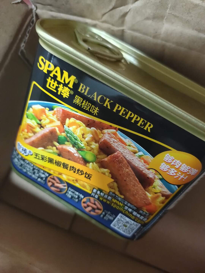 世棒（SPAM）午餐肉罐头黑椒口味340g 开罐即食早餐三明治火锅烧烤麻辣香锅泡面搭档怎么样，好用吗，口碑，心得，评价，试用报告,第2张