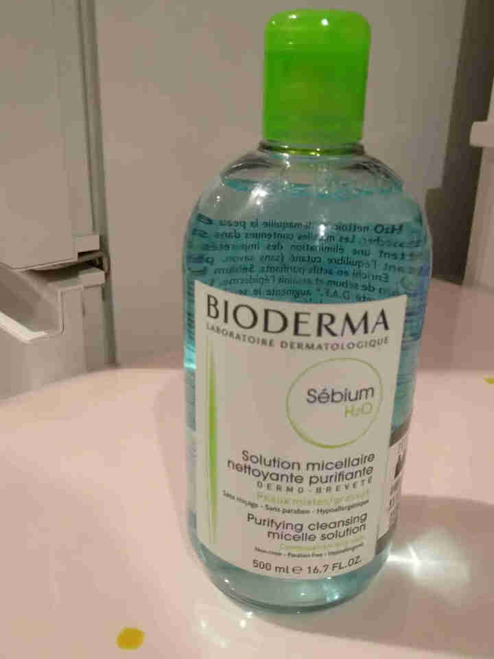 法国贝德玛（BIODERMA）净妍控油洁肤液500ml（卸妆水 深层清洁 绿水 控油补水 改善毛孔痘痘 原装进口）怎么样，好用吗，口碑，心得，评价，试用报告,第2张