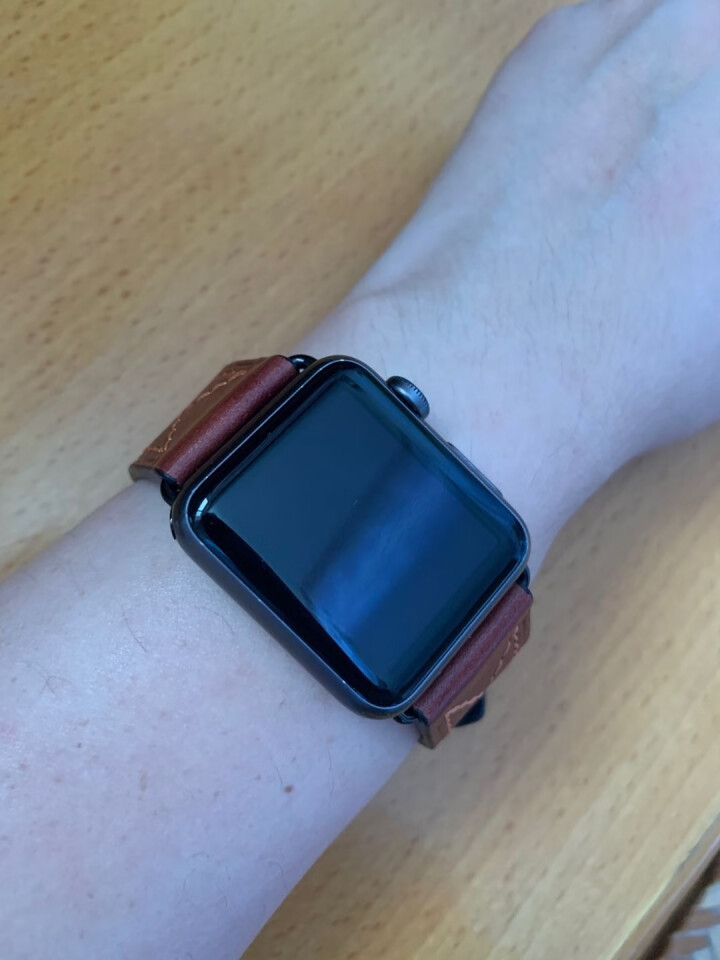 白布斯适用于苹果applewatch新款皮带iwatch1/2/3/4/5代柔软男女通用真皮手表带 M型褐色 接口38/40mm怎么样，好用吗，口碑，心得，评价,第5张