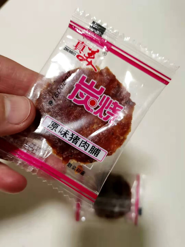 真美 精制猪肉脯60g炭烧猪肉脯 网红办公室零食小吃 潮汕特产 肉干熟食 休闲食品 独立小包装 试吃装3小包怎么样，好用吗，口碑，心得，评价，试用报告,第4张