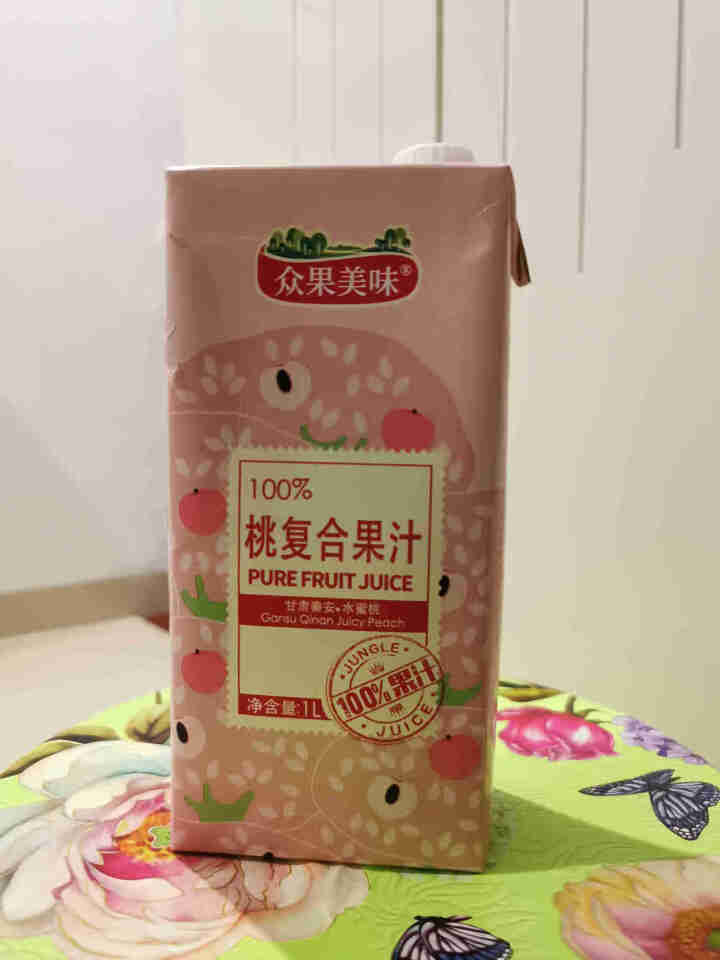 众果美味 100%果汁饮料 鲜果榨汁原浆 无添加UHT高温灭菌 久保水蜜桃1L单盒怎么样，好用吗，口碑，心得，评价，试用报告,第2张