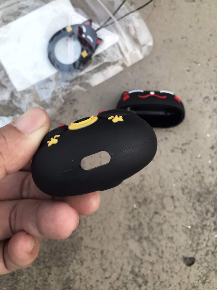 【2件9折】元里方 airpods1/2/3代pro保护套苹果无线蓝牙耳机配件防丢防摔收纳胶套 【好运来】黑色招财猫（送挂绳）怎么样，好用吗，口碑，心得，评价，,第4张