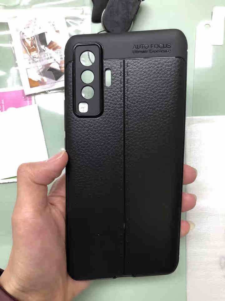 AOYAMIC vivo X50手机壳保护套x50pro+创意防摔全包5g硅胶软边商务皮纹软壳个性男 vivoX50 石墨黑【配全屏钢化膜】 商务皮纹软壳怎么样,第6张