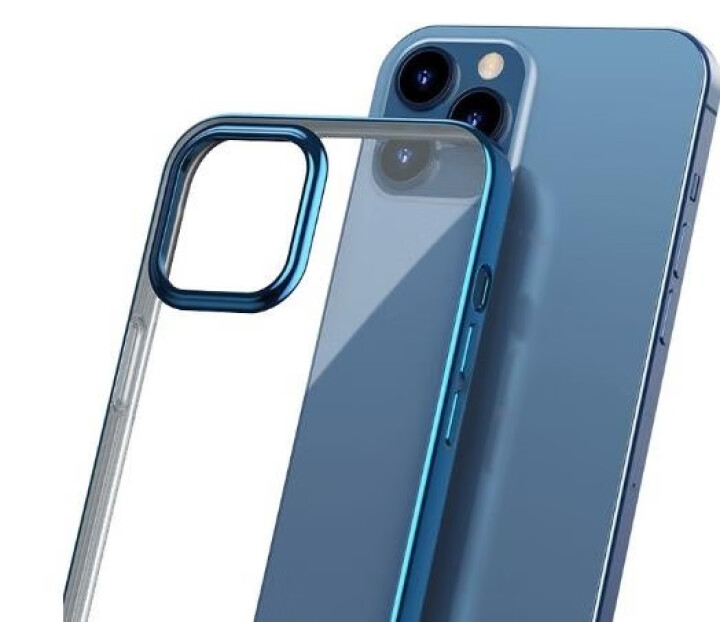 柚柏iphone12手机壳苹果11电镀TPU防摔透明软12promax保护套全包12mini壳 【深蓝色】电镀透明 苹果12怎么样，好用吗，口碑，心得，评价，试,第2张