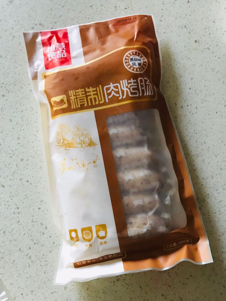 柏慧食品 火山石精制肉烤肠（黑胡椒味）500g/袋 纯肉 热狗肠 早餐肠 地道肠怎么样，好用吗，口碑，心得，评价，试用报告,第2张