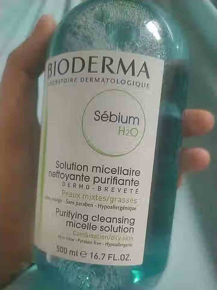 法国贝德玛（BIODERMA）净妍控油洁肤液500ml（卸妆水 深层清洁 绿水 控油补水 改善毛孔痘痘 原装进口）怎么样，好用吗，口碑，心得，评价，试用报告,第2张