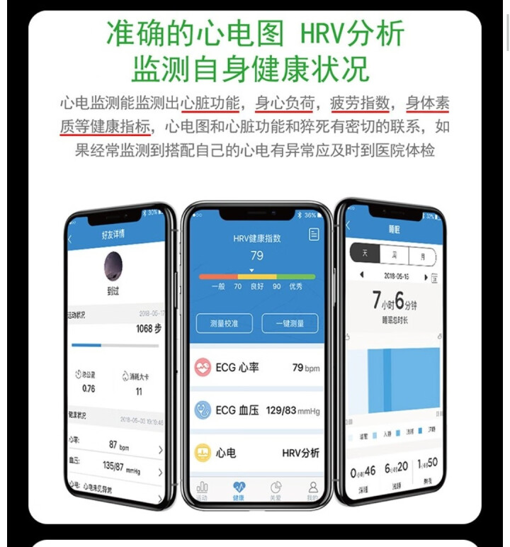 普利邦（PULEEBUMG） 智能手环 多功能运动血压心率心电图健康手环睡眠监测手表老年人男女 升级版【硅胶款】怎么样，好用吗，口碑，心得，评价，试用报告,第3张