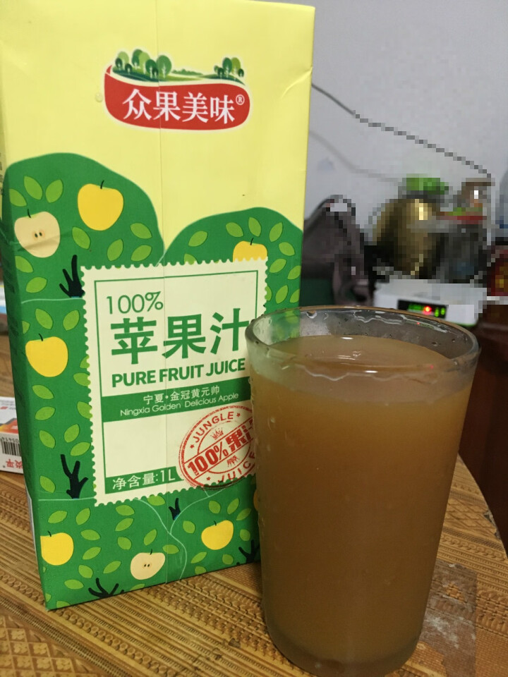 众果美味 100%果汁饮料 鲜果榨汁原浆 浓缩无添加UHT高温灭菌 金冠黄元帅苹果汁1L单盒怎么样，好用吗，口碑，心得，评价，试用报告,第3张