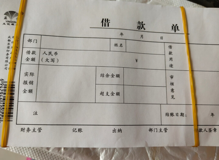 10本装 赢信出差旅费费用报销单原始凭证粘贴单记账凭证请款单借款单请购单借支单付款申请单 财务会计 【借款单】 赢信【一联单据10本装x50张/本】怎么样，好用,第4张