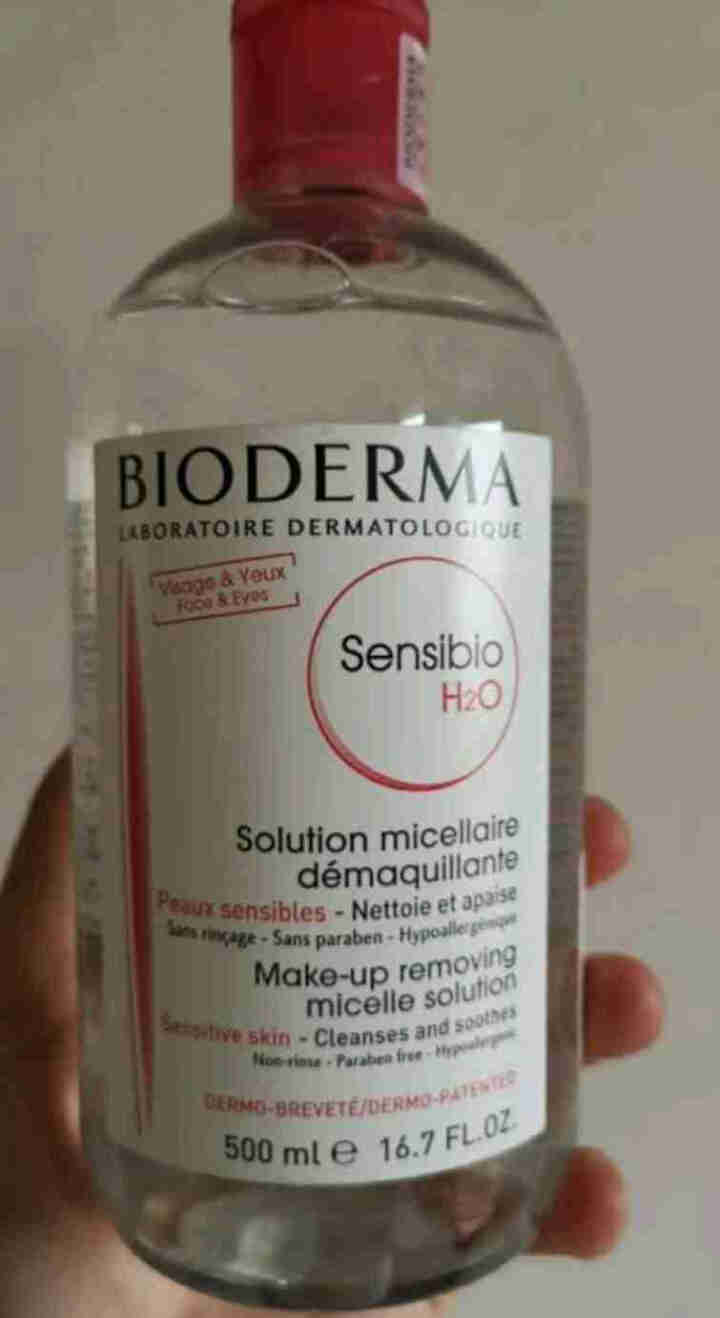 法国贝德玛（BIODERMA）舒妍多效洁肤液500ml （卸妆水 深层清洁 粉水 舒缓保湿 敏感肌 眼唇 原装进口）怎么样，好用吗，口碑，心得，评价，试用报告,第3张