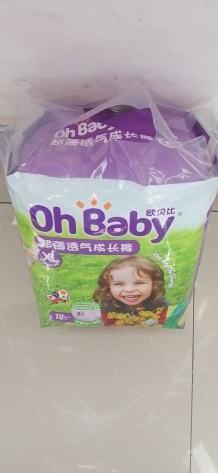 【自营仓发货】欧贝比（OHBABY）高腰婴儿拉拉裤超薄透气 柔软大包臀尿不湿 成长裤男女宝宝   XL码18片怎么样，好用吗，口碑，心得，评价，试用报告,第3张