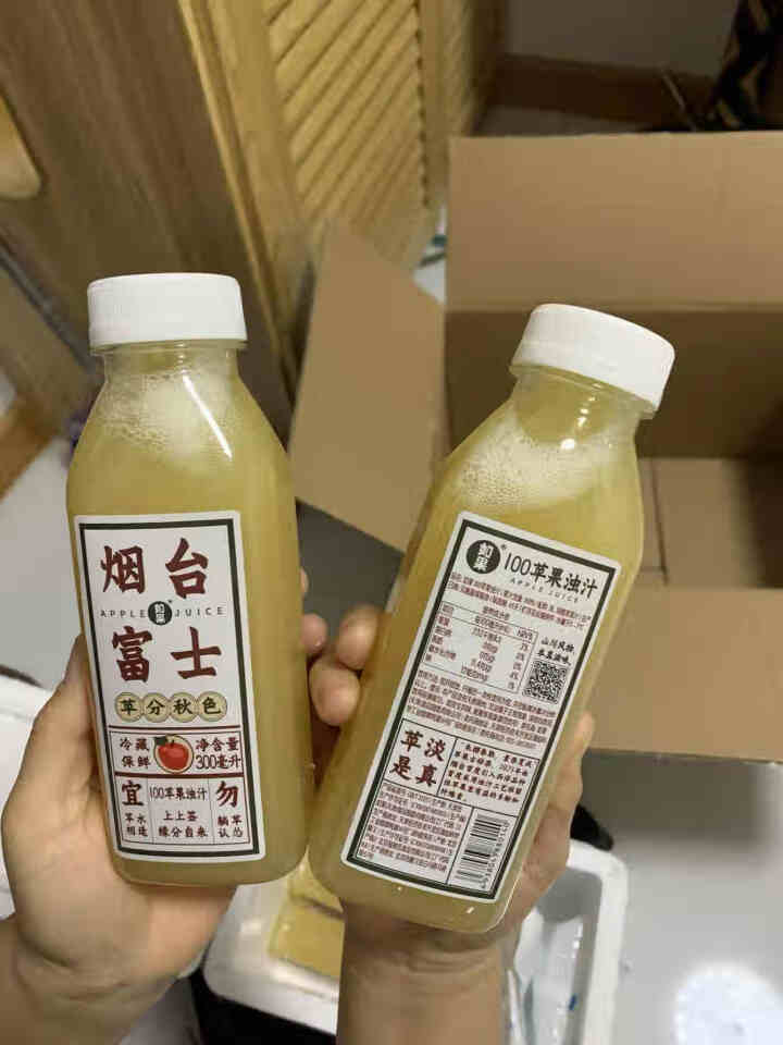 如果100苹果汁100%果汁烟台富士鲜榨果蔬汁饮料 烟台富士300ml*4瓶装怎么样，好用吗，口碑，心得，评价，试用报告,第4张