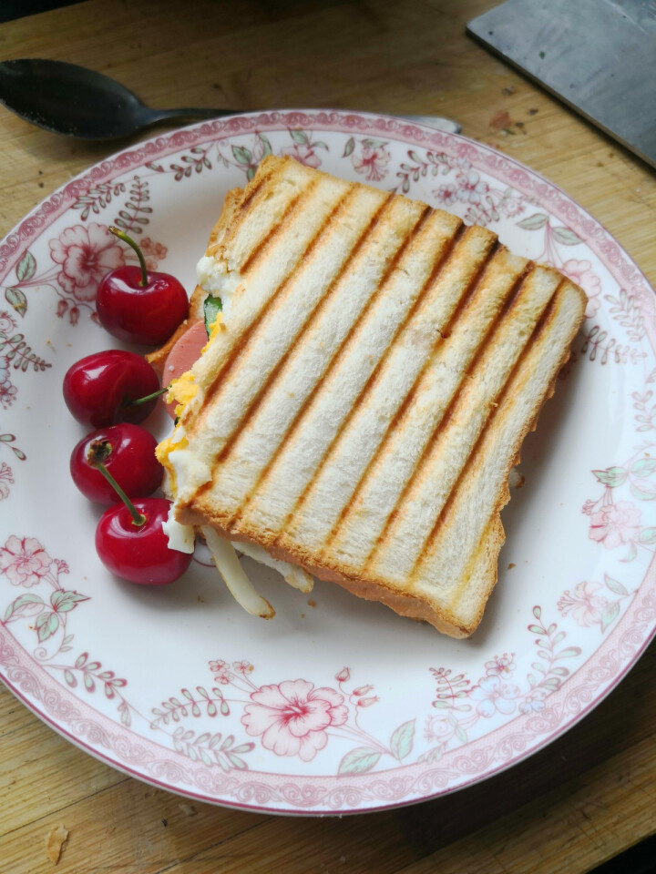 Srue 早餐机 加厚三明治机 小型电饼铛家用煎锅 日本轻食机 吐司机 三文治 面包机 牛油果绿,第4张