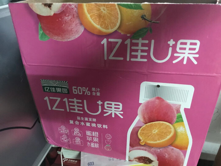 亿佳果园 亿佳U果复合蜜桃果汁饮料益生菌发酵整箱家庭装380ml*15塑料瓶 蜜桃汁 380mL×15瓶怎么样，好用吗，口碑，心得，评价，试用报告,第2张